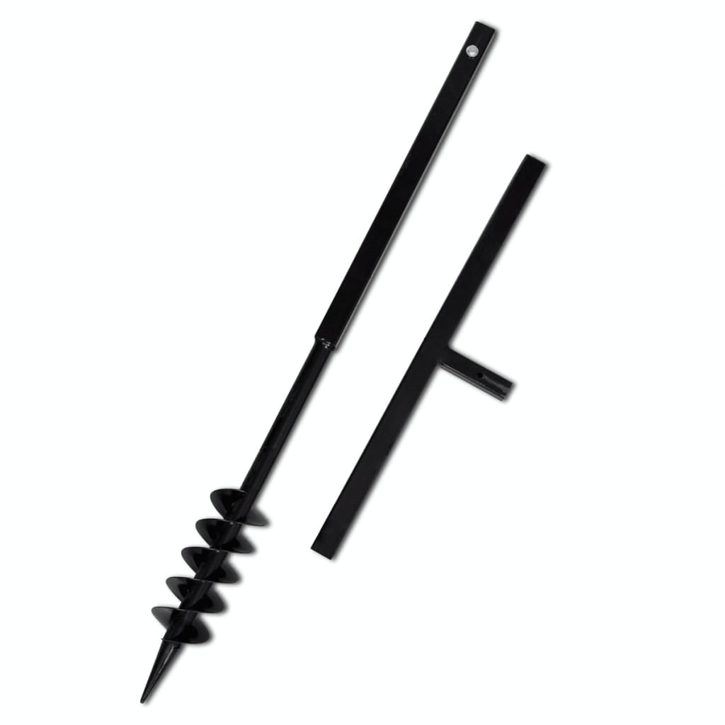 Grondboor met handvat en schroefkop (dubbele schroef) 80 mm (zwart)
