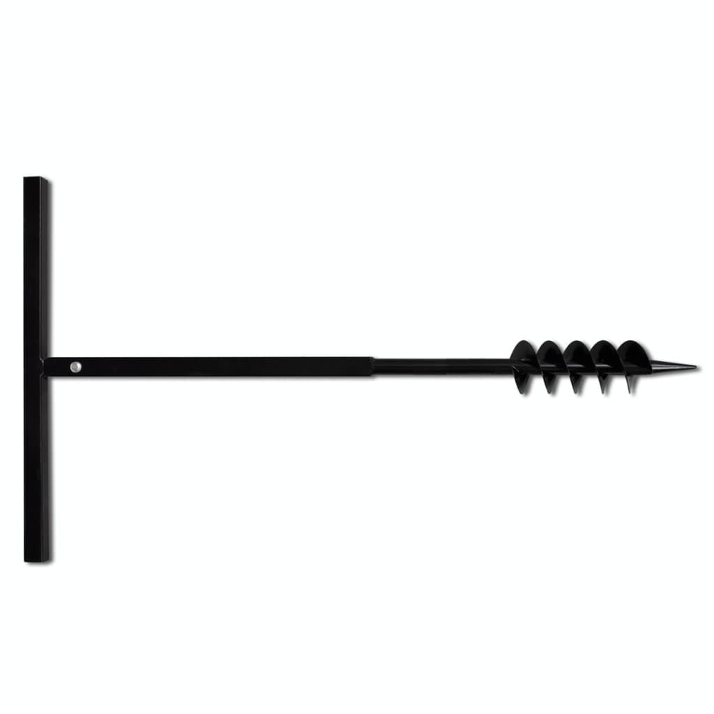 Grondboor met handvat en schroefkop (dubbele schroef) 80 mm (zwart)