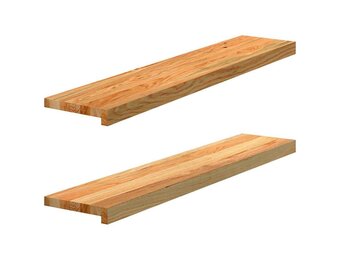 vidaXL Vensterbanken 2 st 100x20x2 cm massief eikenhout lichtbruin