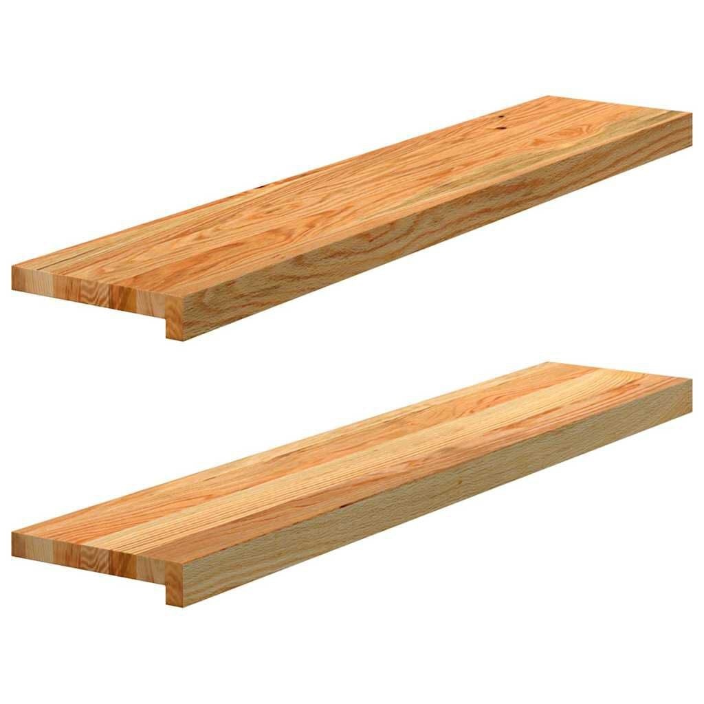 vidaXL Vensterbanken 2 st 100x20x2 cm massief eikenhout lichtbruin