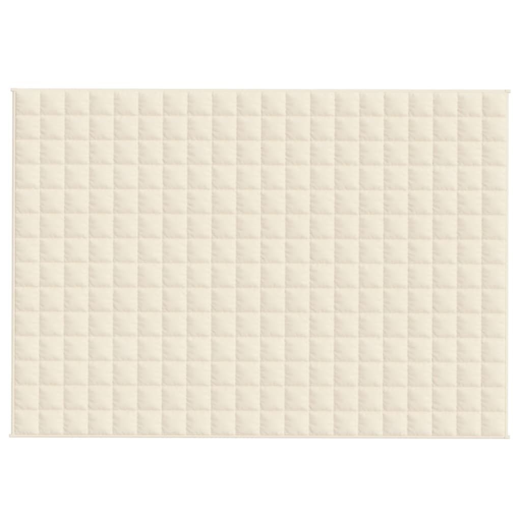 vidaXL Verzwaringsdeken 138x200 cm 6 kg stof lichtcrèmekleurig