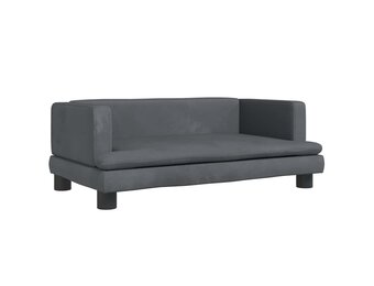 vidaXL Kinderbank 80x45x30 cm fluweel donkergrijs