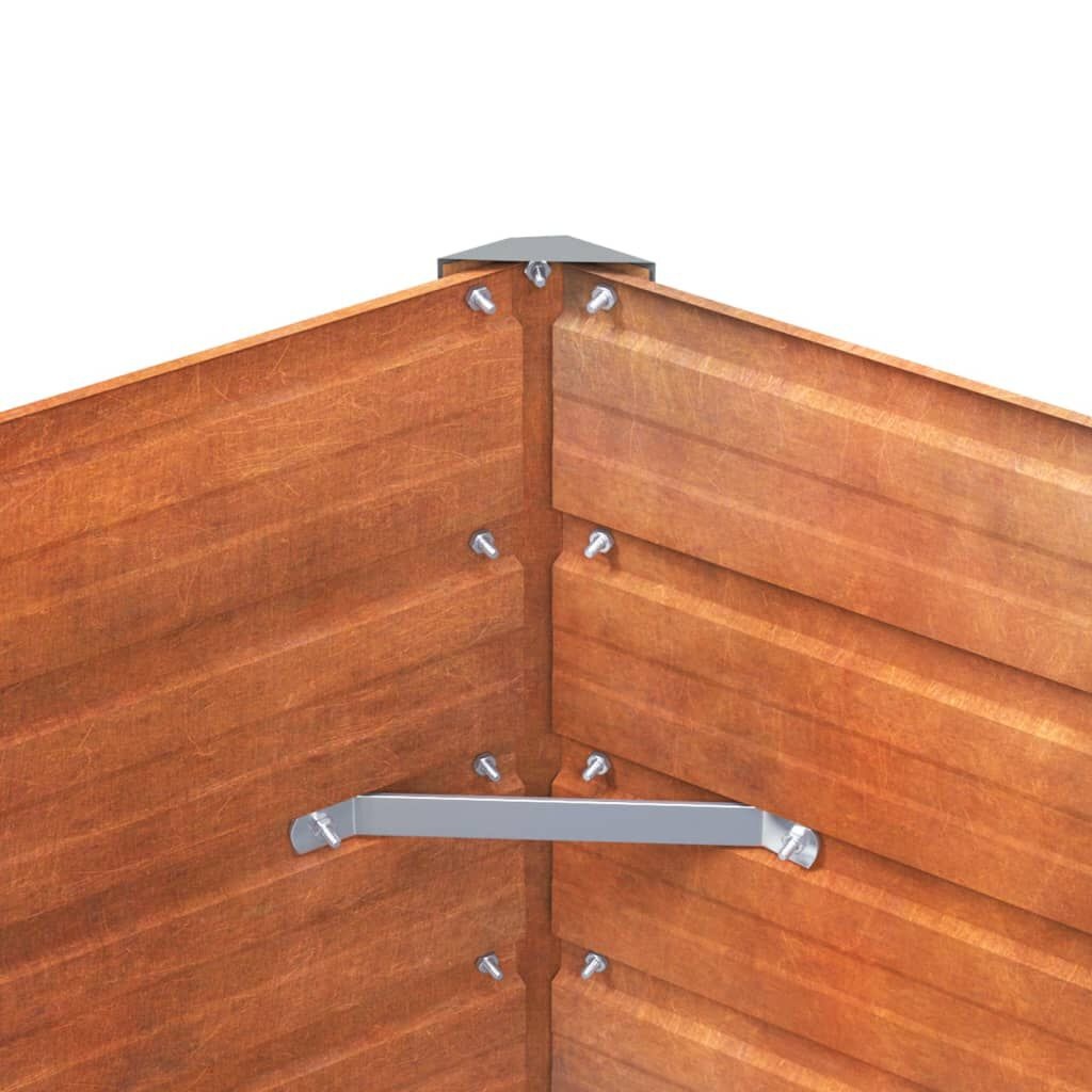 Verhoogde Plantenbak 100x100x77 cm Cortenstaal - 34% Korting