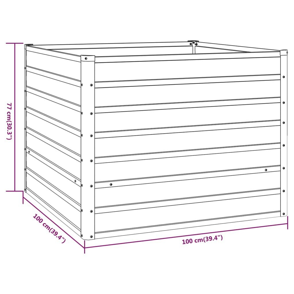 Verhoogde Plantenbak 100x100x77 cm Cortenstaal - 34% Korting