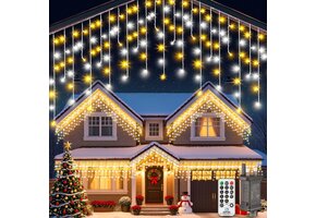 IJsregen Lichtketting 15m Wit LED Buiten - 420 Lampjes - Afstandsbediening & Timer - 49% Korting