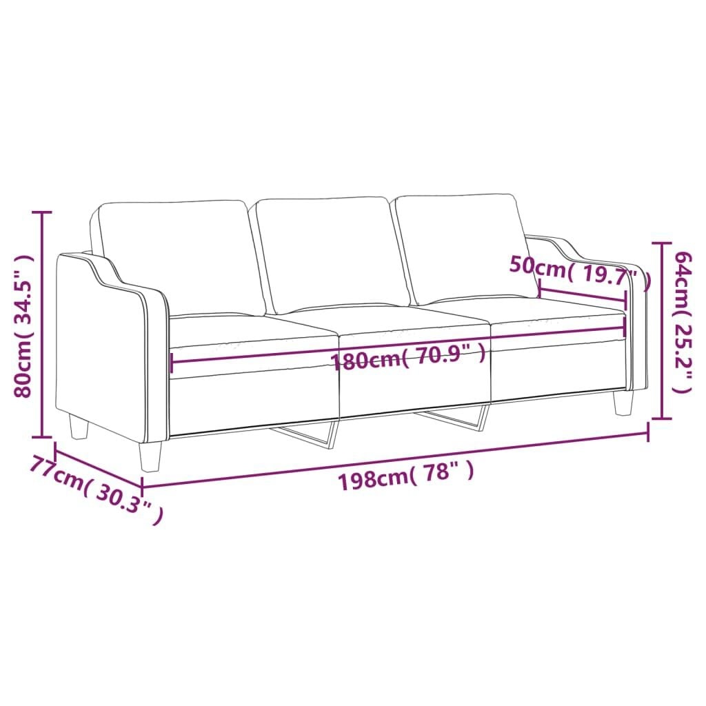 VidaXL 3-zitsbank 180 cm stof donkergrijs - 35% Korting!