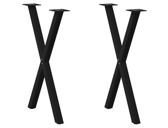 vidaXL Eettafelpoten X-vormig (2 stuks) - Staal Zwart, 34% Korting