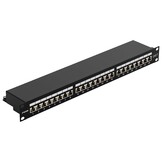 CAT 7 Patchpaneel 24 Poorts RJ45 Afgeschermd | 19" Rackmontage | Netwerkswitch