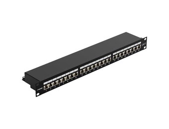 CAT 7 Patchpaneel 24 Poorts RJ45 Afgeschermd | 19" Rackmontage | Netwerkswitch