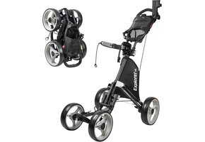 Golftrolley 4-wiel Explorer V8 Donkergrijs | Compact Opvouwbaar | Nu 54% Korting