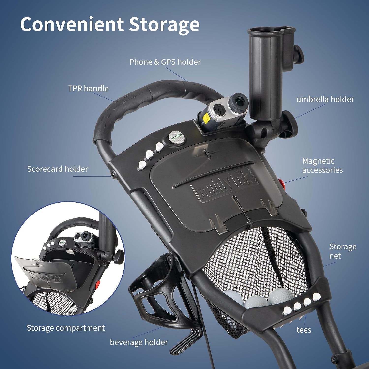 Golftrolley 4-wiel Explorer V8 Donkergrijs | Compact Opvouwbaar | Nu 54% Korting