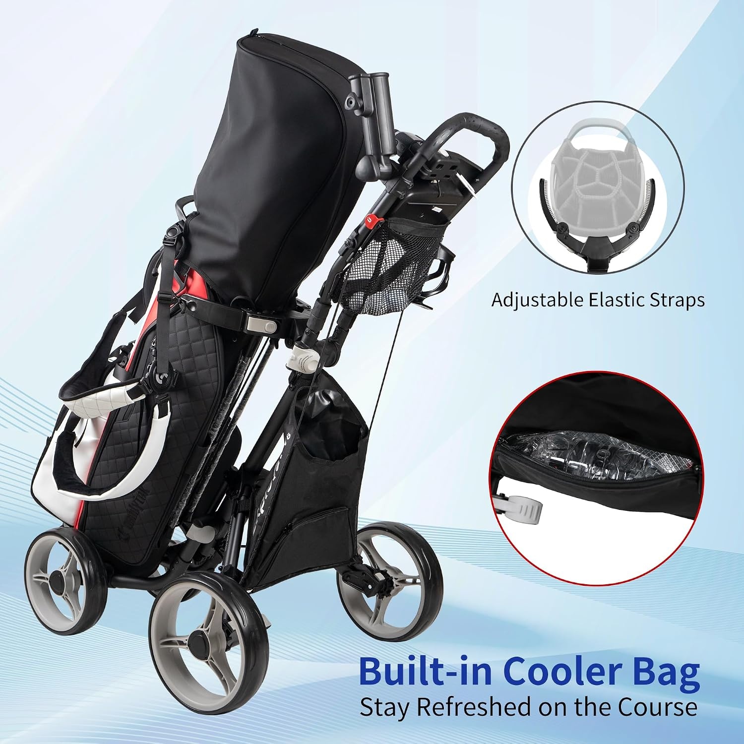 Golftrolley 4-wiel Explorer V8 Donkergrijs | Compact Opvouwbaar | Nu 54% Korting