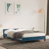 Donkerblauw fluwelen bedframe 120x190 cm - 52% korting