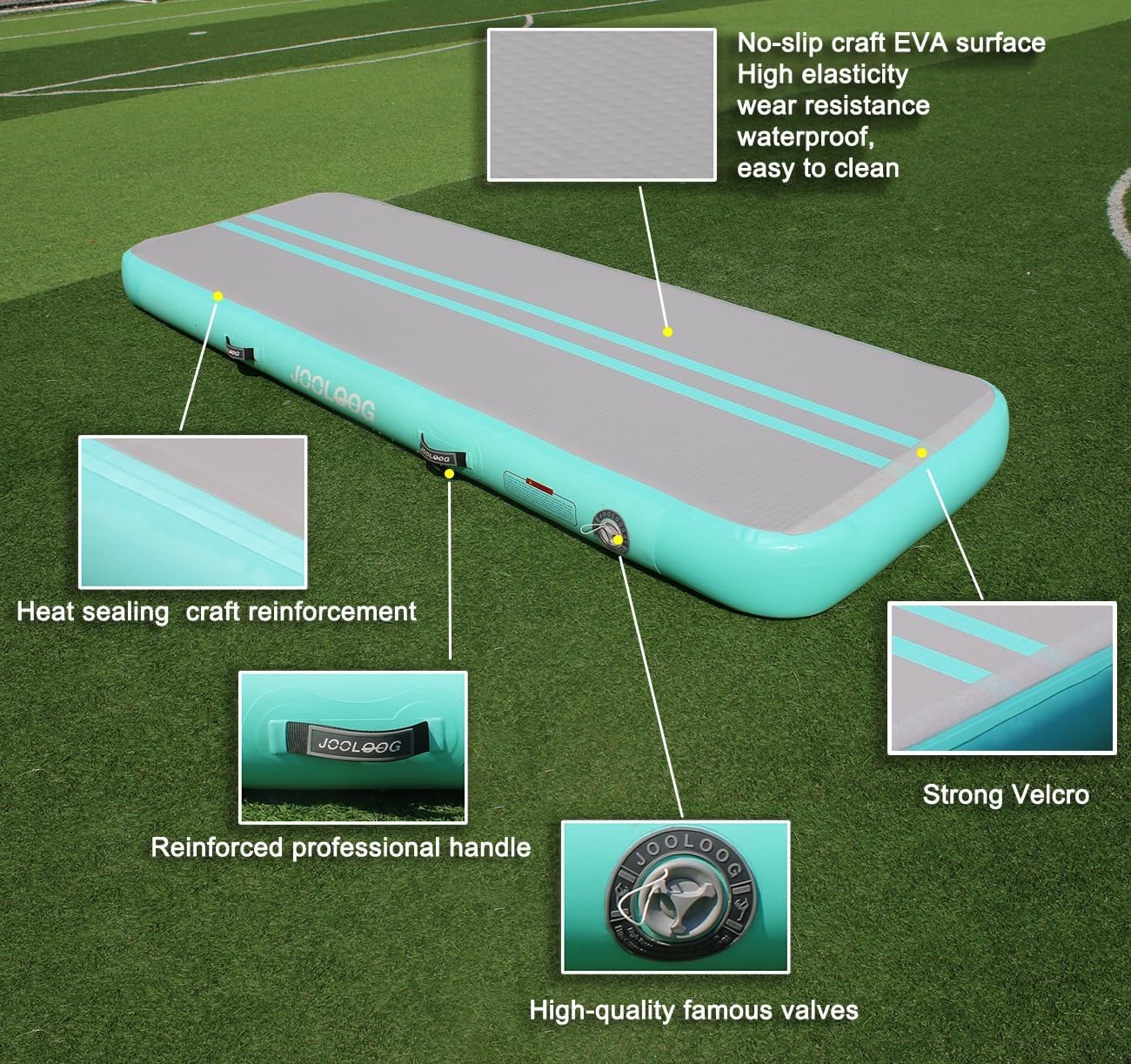 Opblaasbare Turnmat Airtrack 300x100x20cm Groen (35% Korting)
