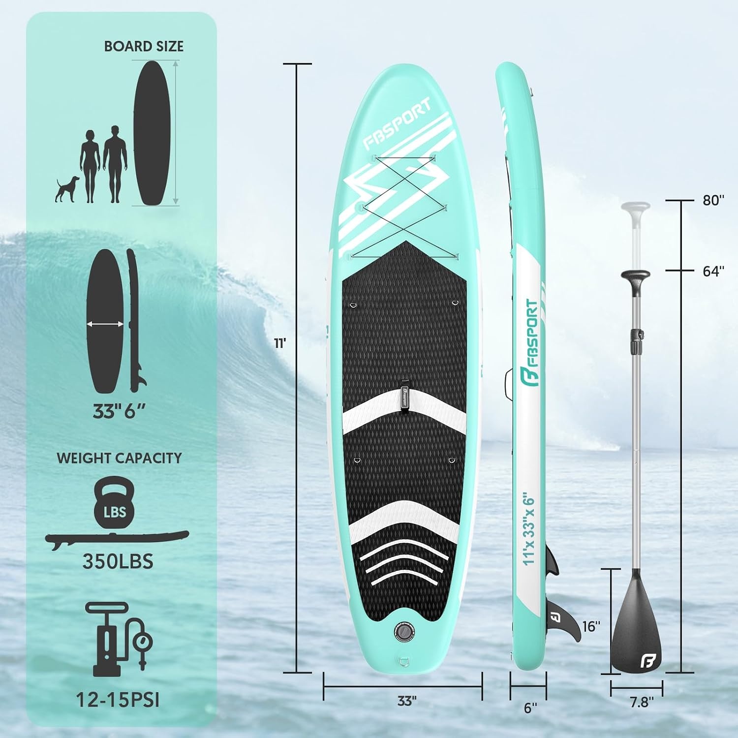 Opblaasbaar SUP Board (15cm dik) - 59% Korting!