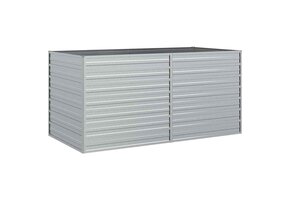 Verhoogde Plantenbak 160x80x77 cm Staal Zilver - 62% Korting!