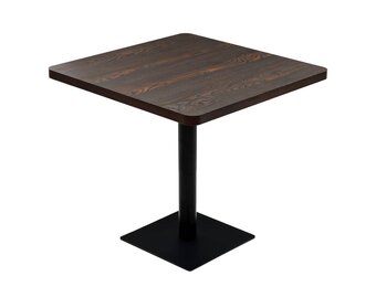 vidaXL Bistrotafel Donker Essen MDF & Staal - 80x80 cm - 35% Korting