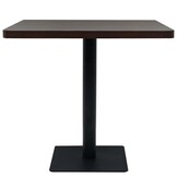 vidaXL Bistrotafel Donker Essen MDF & Staal - 80x80 cm - 35% Korting