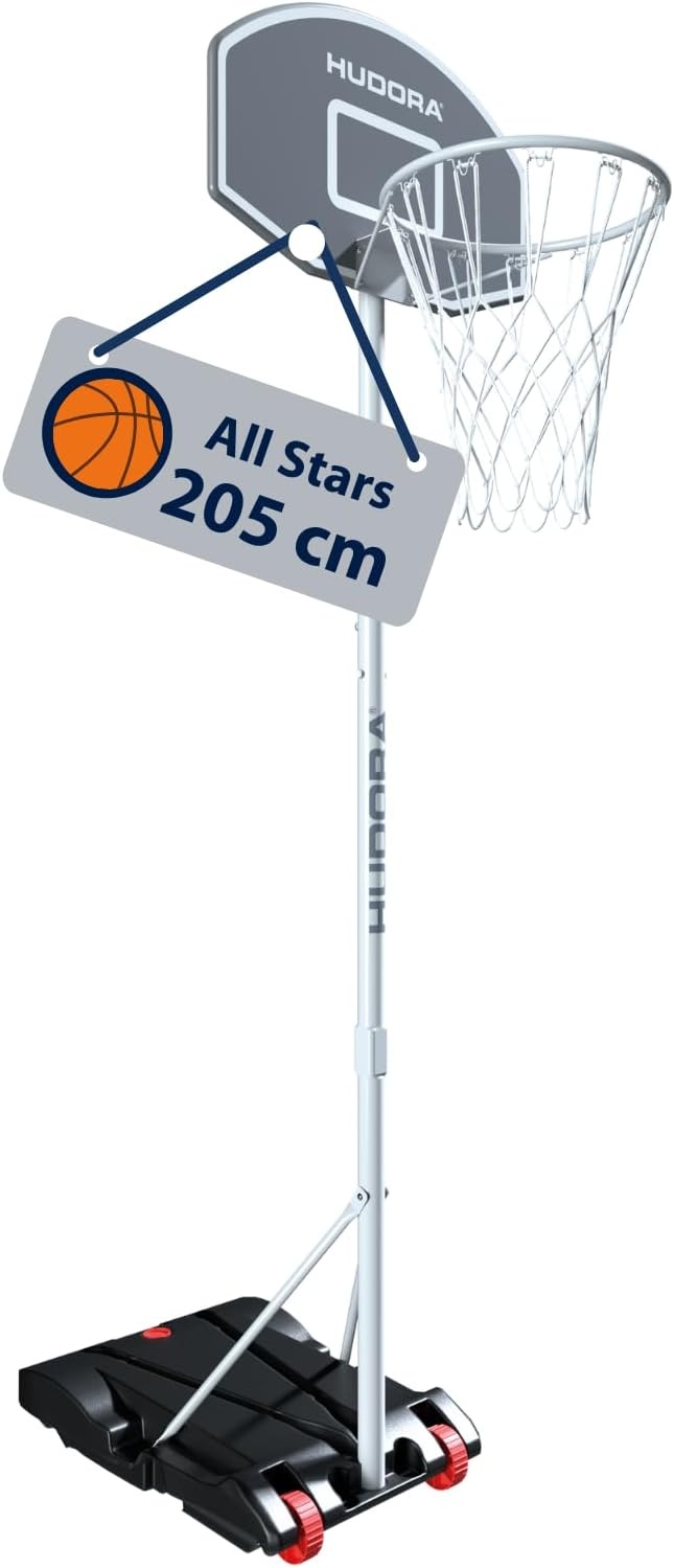 HUDORA Basketbalstandaard All Stars 205 Grijs - Verstelbaar 34% Korting