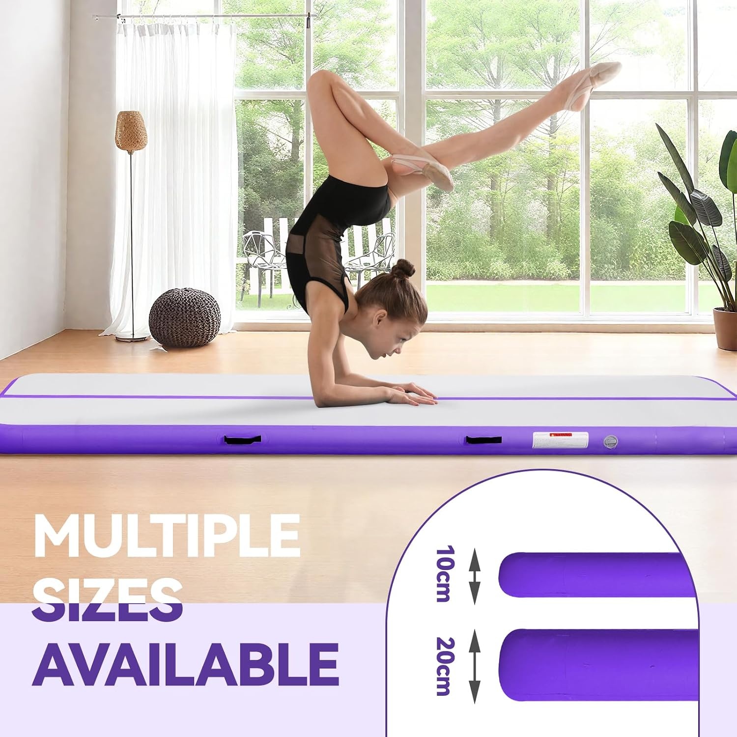 Airtrack matte Gymnastics Mat 10 cm/20 cm Thick Training Mat 3/4M/5M/6M/7M/8M/9M/10M/11M/12M Gym Mat Inflatable Track Gymnastics Tumbling Gymnastics Gymnastics with Air Pump