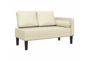 VidaXL Chaise Longue Kunstleer Crème - 41% Korting