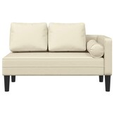 VidaXL Chaise Longue Kunstleer Crème - 41% Korting