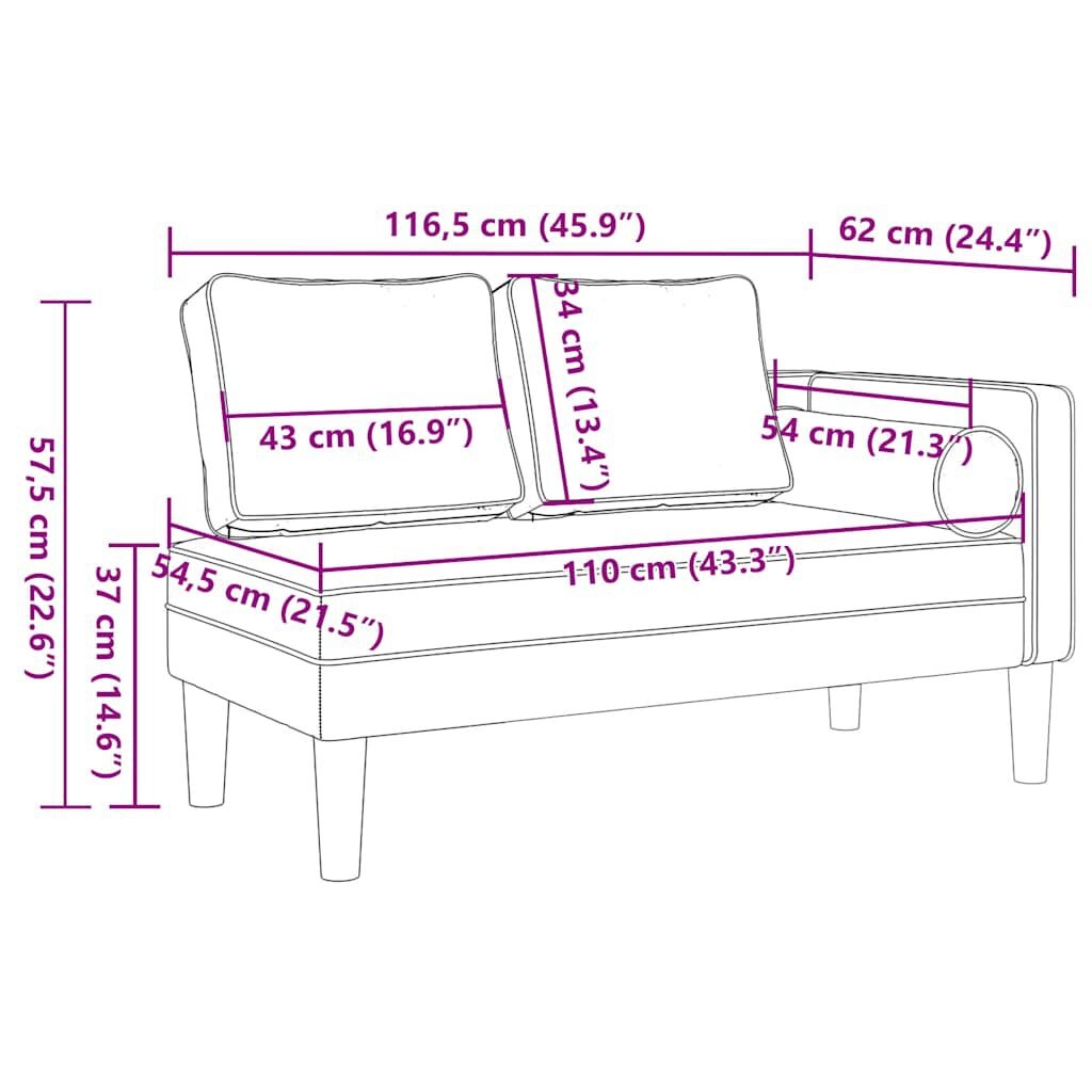 VidaXL Chaise Longue Kunstleer Crème - 41% Korting