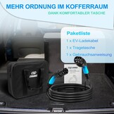 EVDANCE Type 2 oplaadkabel 11kW-8m 16A 3-fasig type 2 oplaadkabel 11kW met tas voor EV elektrische autolader type 2 voor E auto EV/PHEV-oplaadkabel E auto-oplaadkabel elektrische auto type 2