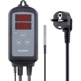 Inkbird ITC-2T Digitale Temperatuurregelaar met 2 Verwarmingsaansluitingen | Thermostaat met Dag Nachtcyclustimer, Alarmfunctie, voor Terrarium, Kas, Reptiel