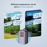 Inkbird ITC-2T Digitale Temperatuurregelaar met 2 Verwarmingsaansluitingen | Thermostaat met Dag Nachtcyclustimer, Alarmfunctie, voor Terrarium, Kas, Reptiel