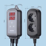 Inkbird ITC-2T Digitale Temperatuurregelaar met 2 Verwarmingsaansluitingen | Thermostaat met Dag Nachtcyclustimer, Alarmfunctie, voor Terrarium, Kas, Reptiel