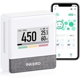Inkbird Bluetooth CO2 Meter, IAM-T1 Luchtkwaliteitsmeter | Thermometer Hygrometer Luchtdruk met Elektronisch Inktscherm, App Monitor, 18 Maanden Batterijduur, voor Thuis, Op Kantoor