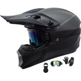 Motorcrosshelm Volwassen, Jeugd Motorhelm, Full-face Off-road Motorfiets Crash Crossmotor ATV Scooter MTB-helm, Met Bril Handschoenen Bivakmuts - Maat M(54-55CM)