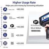 Handheld Inkjet Printer 25.4mm, E15-1 Draagbare Handheld Inkjet Printer Gun met ER521 Zwarte Inktcartridge, voor Tekst QR Barcode Batch Nummer Logo Datum Label