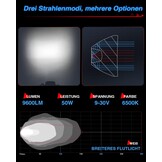 CO LIGHT 2 stuks 12 V 24 V led-koplampen voor auto, 4 inch, 50 W, IP68 waterdicht, achteruitrijlicht, SUV, offroad, motorfiets, vrachtwagen, mountainbike, UTV, tractor, graafmachine
