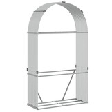 vidaXL Haardhoutopslag 120x45x210 cm gegalvaniseerd staal zilverkleur