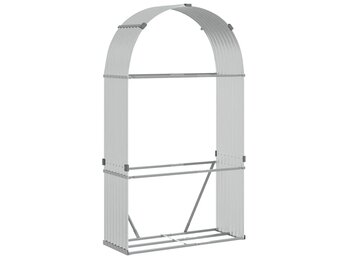 vidaXL Haardhoutopslag 120x45x210 cm gegalvaniseerd staal zilverkleur