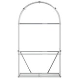 vidaXL Haardhoutopslag 120x45x210 cm gegalvaniseerd staal zilverkleur
