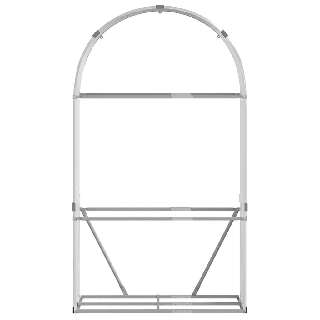vidaXL Haardhoutopslag 120x45x210 cm gegalvaniseerd staal zilverkleur