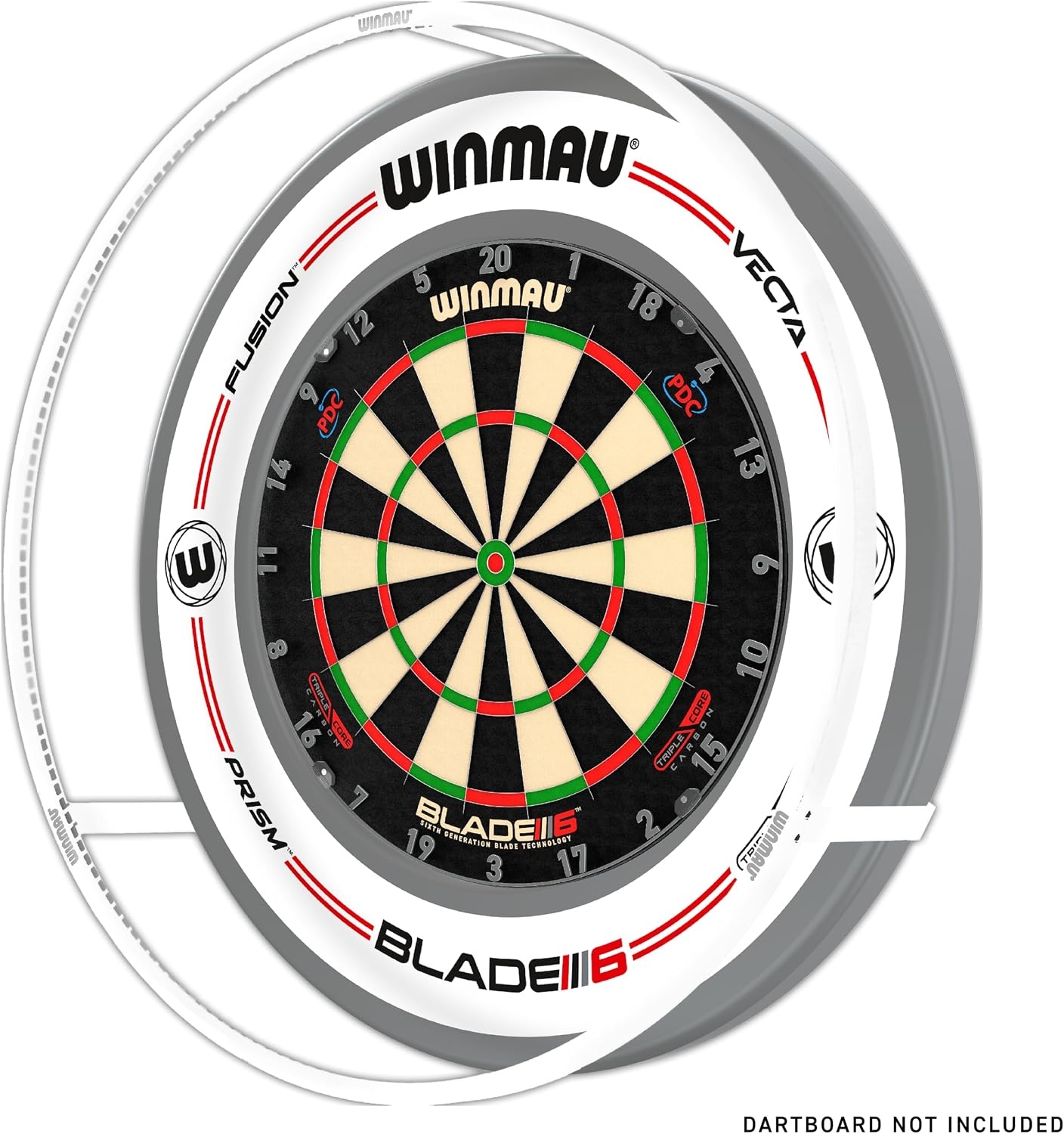 WINMAU Plasma Dartboard-lichtserie - origineel zwart plasmalicht - plasma-ijswit licht - bundelopties met omgeven