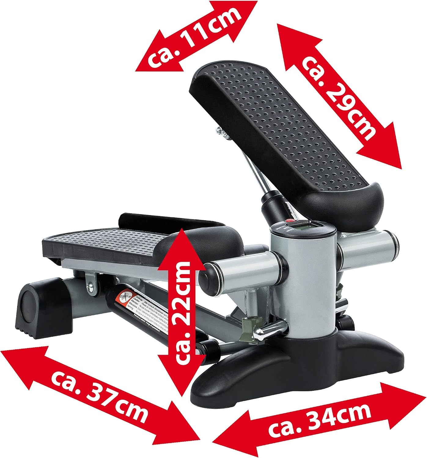 Ultrasport Up-Down-Stepper Ministepper, met Trainingscomputer, Zilver/Zwart,Meduim