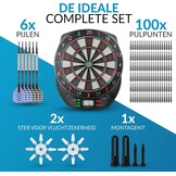 DartPro - Het originele elektronische dartbord - dartbord met 6 darts [draadloos te gebruiken] - Innovatief dartautomaat met 65 varianten - dartpijl voor 1 tot 8 spelers