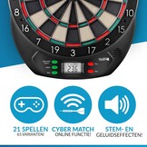 DartPro - Het originele elektronische dartbord - dartbord met 6 darts [draadloos te gebruiken] - Innovatief dartautomaat met 65 varianten - dartpijl voor 1 tot 8 spelers