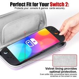 URAQT Switch 2 Tasche Kompatibel mit Nintendo Switch 2 (2025)、Tasche für Switch 2 Konsole、12 Unabhängige Kartensteckplätze、Robuste 600D-Polyester-Switch-Schutzhülle、Case für Switch 2 - Lila
