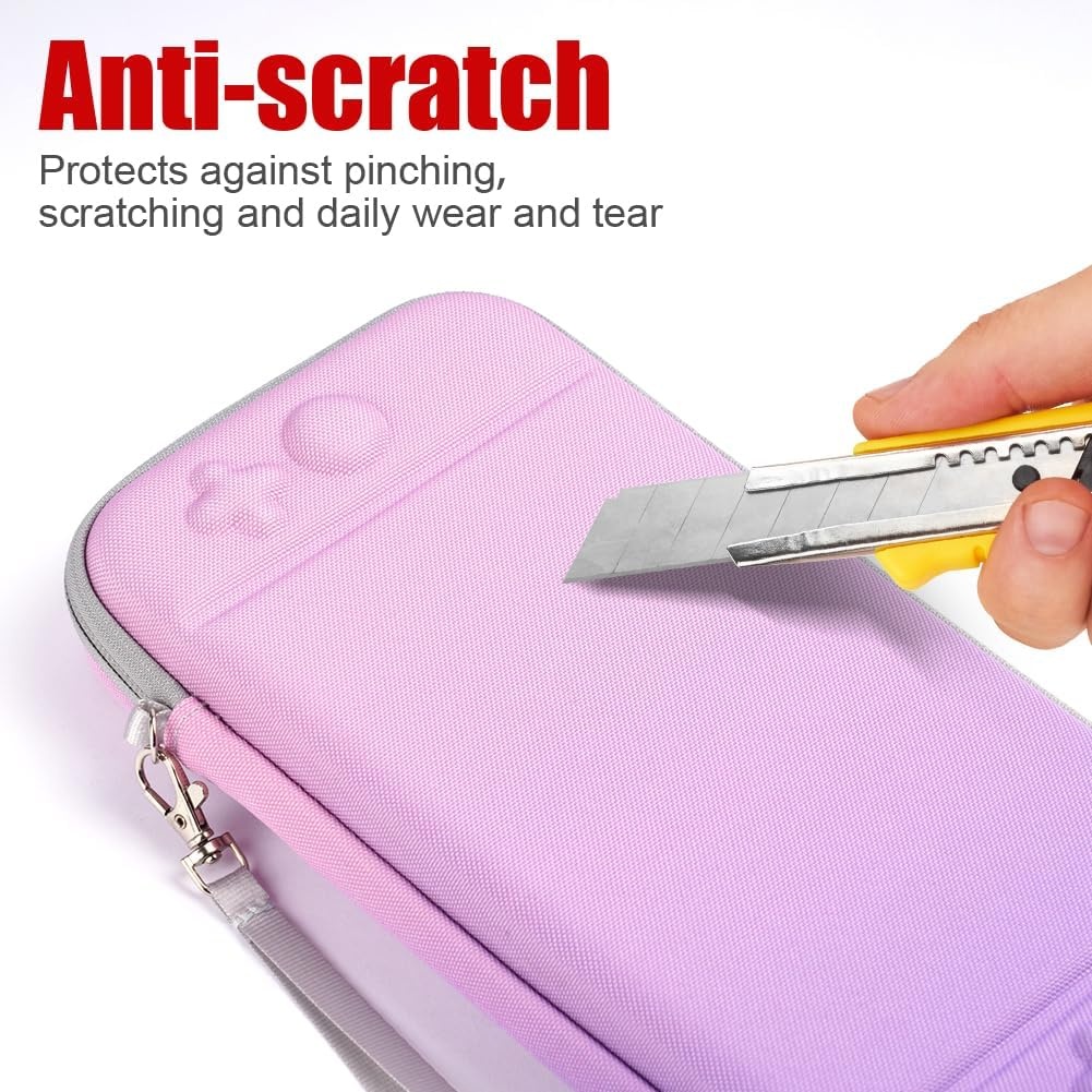 URAQT Switch 2 Tasche Kompatibel mit Nintendo Switch 2 (2025)、Tasche für Switch 2 Konsole、12 Unabhängige Kartensteckplätze、Robuste 600D-Polyester-Switch-Schutzhülle、Case für Switch 2 - Lila