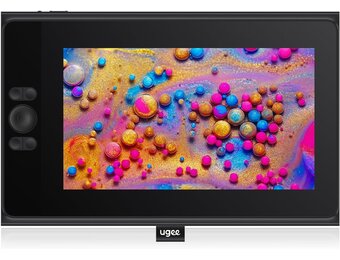 ugee UE12 11,6 inch grafisch tablet met display, pendisplay met 124% sRGB met 8 shortcut-toetsen Ultra-Wide Color Gamut Ideaal voor thuiskantoor en e-learning, zwart - Maat 11,6 Zoll