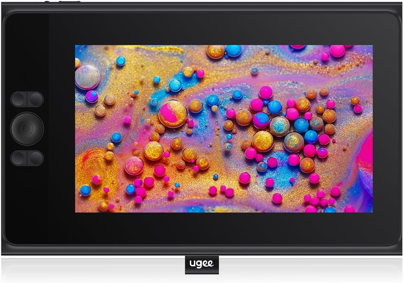 ugee UE12 11,6 inch grafisch tablet met display, pendisplay met 124% sRGB met 8 shortcut-toetsen Ultra-Wide Color Gamut Ideaal voor thuiskantoor en e-learning, zwart - Maat 11,6 Zoll