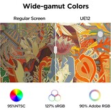 ugee UE12 11,6 inch grafisch tablet met display, pendisplay met 124% sRGB met 8 shortcut-toetsen Ultra-Wide Color Gamut Ideaal voor thuiskantoor en e-learning, zwart - Maat 11,6 Zoll