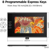 ugee UE12 11,6 inch grafisch tablet met display, pendisplay met 124% sRGB met 8 shortcut-toetsen Ultra-Wide Color Gamut Ideaal voor thuiskantoor en e-learning, zwart - Maat 11,6 Zoll
