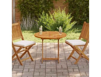 vidaXL Tafelblad rond 2,5 cm 80 cm massief teakhout